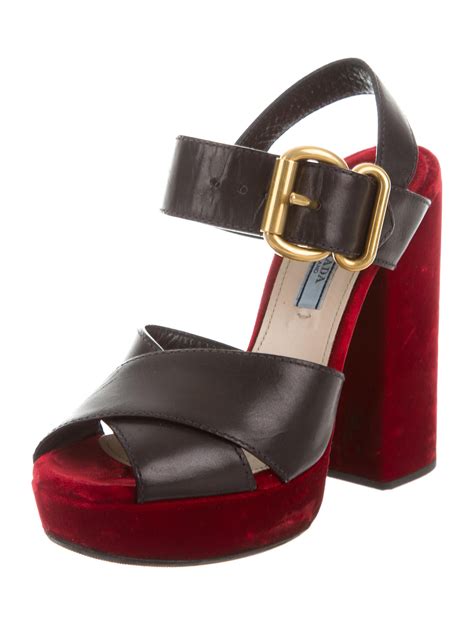 prada velvet platform sandals|prada platform sandals sale.